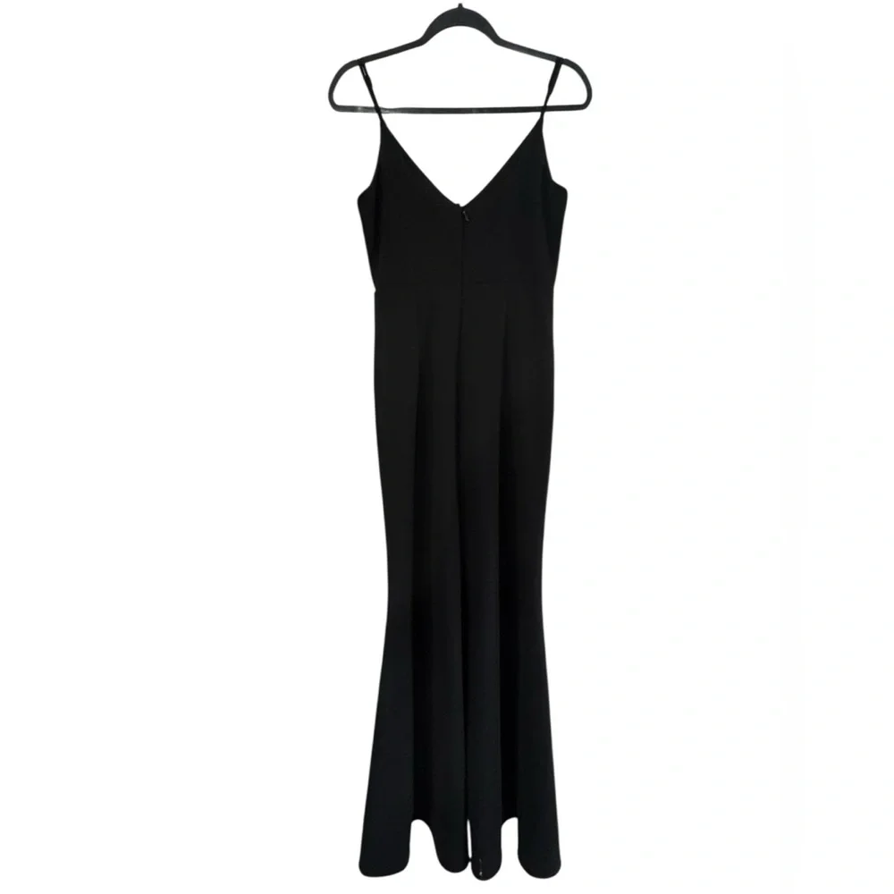 Lulu's Black Sleeveless Maxi Slip Dress, Medium